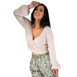 Cream Wrap Top